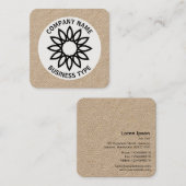 幾何学的な花01 - kraft スクエア名刺 (正面/裏面)