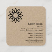 幾何学的な花01 - Kraft スクエア名刺 (裏面)