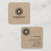 幾何学的な花01 - Kraft スクエア名刺 (正面/裏面)