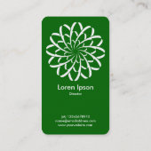 幾何学的な花02 – 森の緑の上の白(金ゴールド) 名刺 (裏面)
