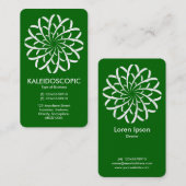 幾何学的な花02 – 森の緑の上の白(金ゴールド) 名刺 (正面/裏面)