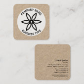 幾何学的な花02 - kraft スクエア名刺 (正面/裏面)