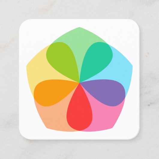 幾何学的な花 スクエア名刺 (正面)