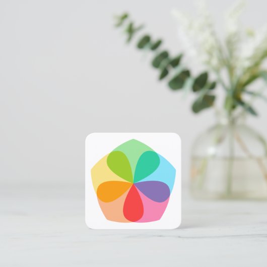 幾何学的な花 スクエア名刺 (スタンド正面)