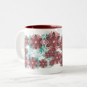 幾何学的な花 ツートーンマグカップ (正面左)