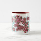 幾何学的な花 ツートーンマグカップ (中央)