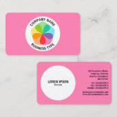 幾何学的な花 – ピンク#FF7FB2 名刺 (正面/裏面)