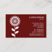 幾何学的な花 – ルビーの白 名刺 (裏面)