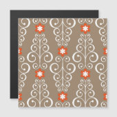 幾何学的な花：ヴィンテージシームレスなデザイン (正面/裏面)