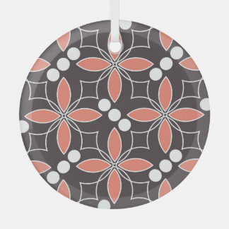 幾何学的な花、ヴィンテージ芸術的パターン。 ガラスオーナメント