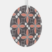 幾何学的な花、ヴィンテージ芸術的パターン。 ガラスオーナメント (正面右)