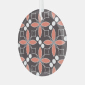 幾何学的な花、ヴィンテージ芸術的パターン。 ガラスオーナメント (正面左)