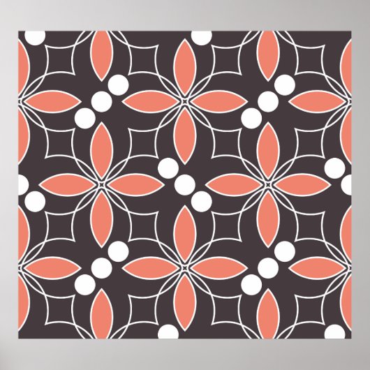 幾何学的な花、ヴィンテージ芸術的パターン。 ポスター (正面)