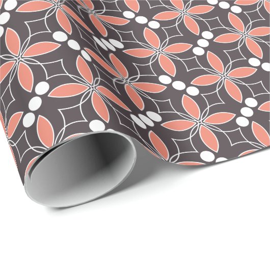 幾何学的な花、ヴィンテージ芸術的パターン。 ラッピングペーパー (ロールコーナー)