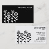 幾何学的な花 – 交互の側面 名刺 (正面/裏面)