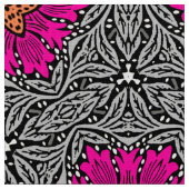 幾何学的な花 – 明るい赤紫色ピンクとグレー ファブリック (クローズアップ)