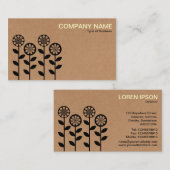 幾何学的な花-板紙箱Tex 名刺 (正面/裏面)