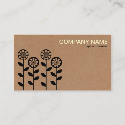 幾何学的な花-板紙箱Tex 名刺 (正面)