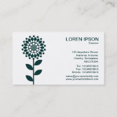 幾何学的な花 – 濃い緑（白） 名刺 (裏面)