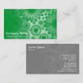 幾何学的な花 – 灰色の草の緑 名刺 (正面/裏面)