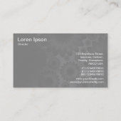 幾何学的な花 – 灰色の草の緑 名刺 (裏面)