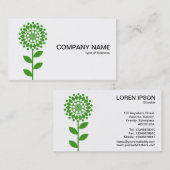 幾何学的な花 – 黒のアボカド 名刺 (正面/裏面)