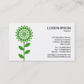 幾何学的な花 – 黒のアボカド 名刺 (裏面)