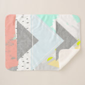 幾何学的な芸術のプリント シェルパブランケット (正面(横))