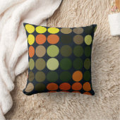 幾何学的な芸術の黄色、オレンジ、緑の円 クッション (ブランケット)
