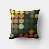 幾何学的な芸術の黄色、オレンジ、緑の円 クッション (裏面)