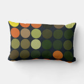 幾何学的な芸術の黄色、オレンジ、緑の円 ランバークッション (裏面)