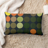 幾何学的な芸術の黄色、オレンジ、緑の円 ランバークッション (ブランケット)