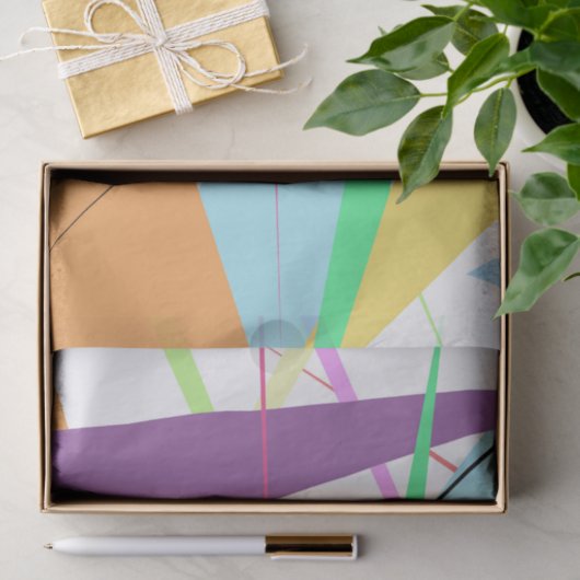 幾何学的な芸術的なモダンの抽象芸術は縞で飾ります 薄葉紙 (ギフト)