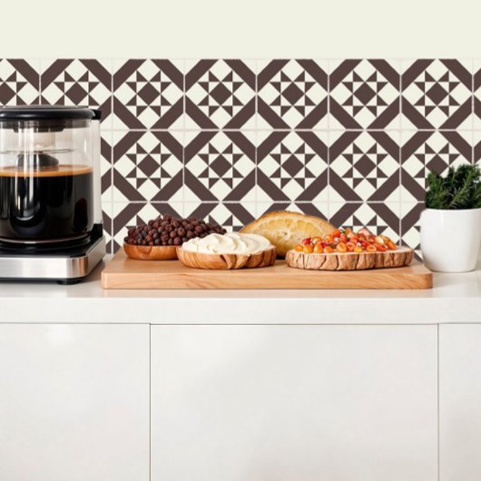 幾何学的な茶色のタイルの床のインスピレーション タイル