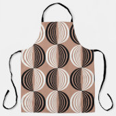幾何学的な茶色の円のシームレスなデザイン エプロン (正面)
