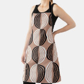 幾何学的な茶色の円のシームレスなデザイン エプロン (インサイチュ)