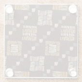 幾何学的な茶色の民族部族の背景 ガラスコースター (裏面)