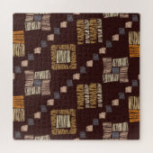 幾何学的な茶色の民族部族の背景 ジグソーパズル (横)