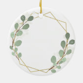 幾何学的な葉の緑True Friendsセラミック セラミックオーナメント (裏面)