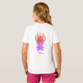 幾何学的な蜘蛛のラインアート Tシャツ (裏面フル)