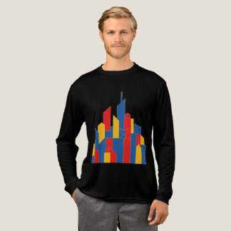 幾何学的な街並み – 砂漠キツネアート トライブレンドTシャツ