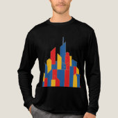 幾何学的な街並み – 砂漠キツネアート トライブレンドTシャツ (正面)