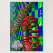 幾何学的な視点によるアートの錯視モダン ジグソーパズル (縦)