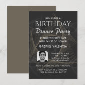 幾何学的な誕生日ディナーパーティーの招待状 招待状 (正面/裏面)
