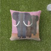 幾何学的な象の家族 アウトドアクッション (芝生)