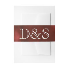 幾何学的な赤いアールデコ |モノグモダンラム結婚ズ 招待状ベリーバンド