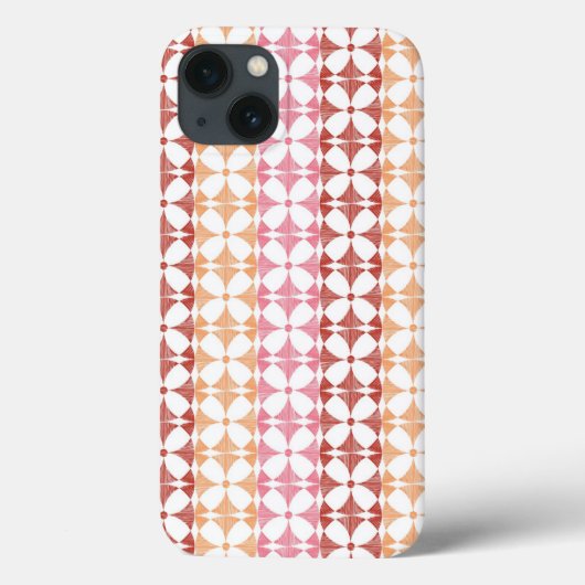 幾何学的な赤いイカットストライプパターン Case-Mate iPhoneケース (裏面)