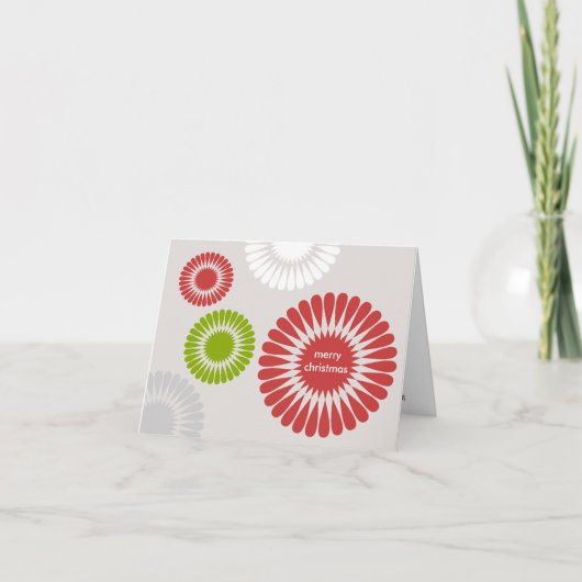 幾何学的な赤いクリスマスの休日のビジネスの挨拶 シーズンカード (正面)