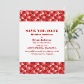 幾何学的な赤い三角形の結婚式おめでとうカード, 赤 招待状 (スタンド正面)