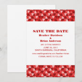 幾何学的な赤い三角形の結婚式おめでとうカード, 赤 招待状 (正面/裏面)